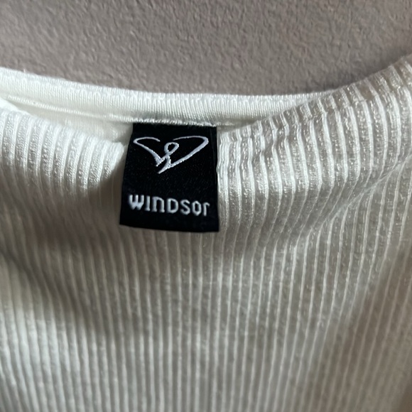 Windsor Basic White Ribbed Trendy Cotton Bodycon Tank Mini Dress Size S Lined - Picture 2 of 4